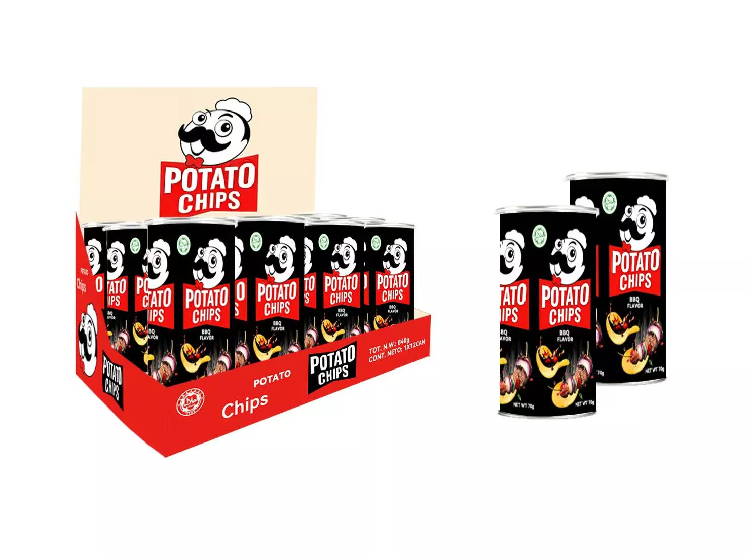 Canned Potato Chips French Chicken Morel Flavor Crispy Fried Salty Exotic Snack Wholesale Bulk